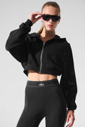Sweet Escape Zip Up Hoodie - Black