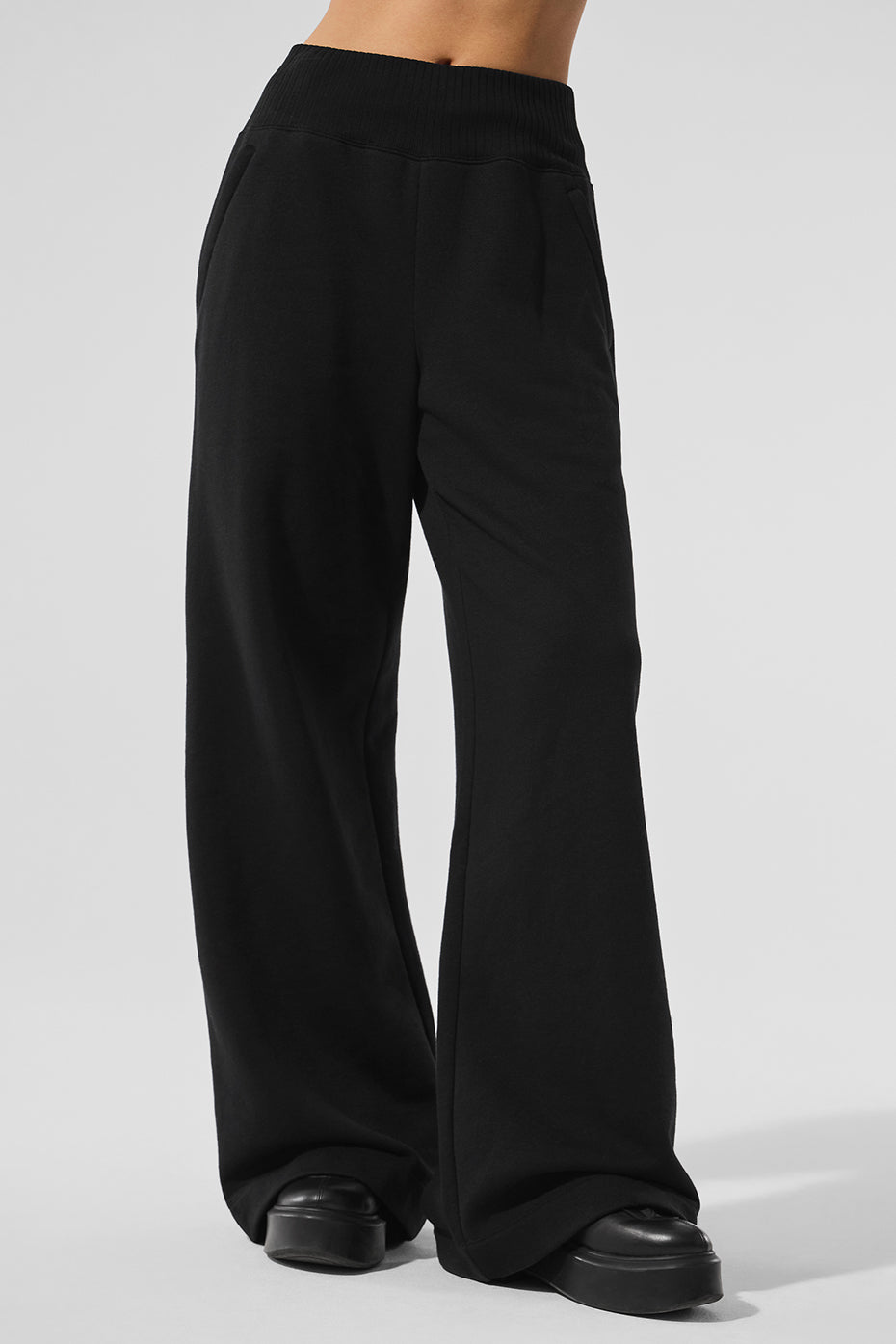 Serenity Wide Leg Sweatpant - Black