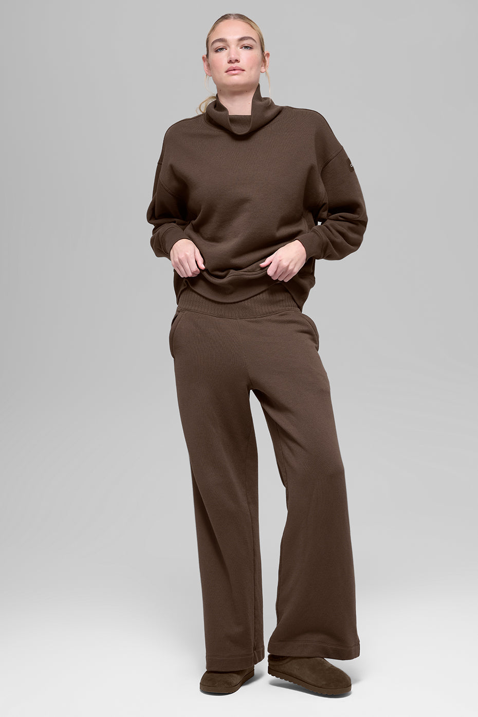 Serenity Wide Leg Sweatpant - Espresso